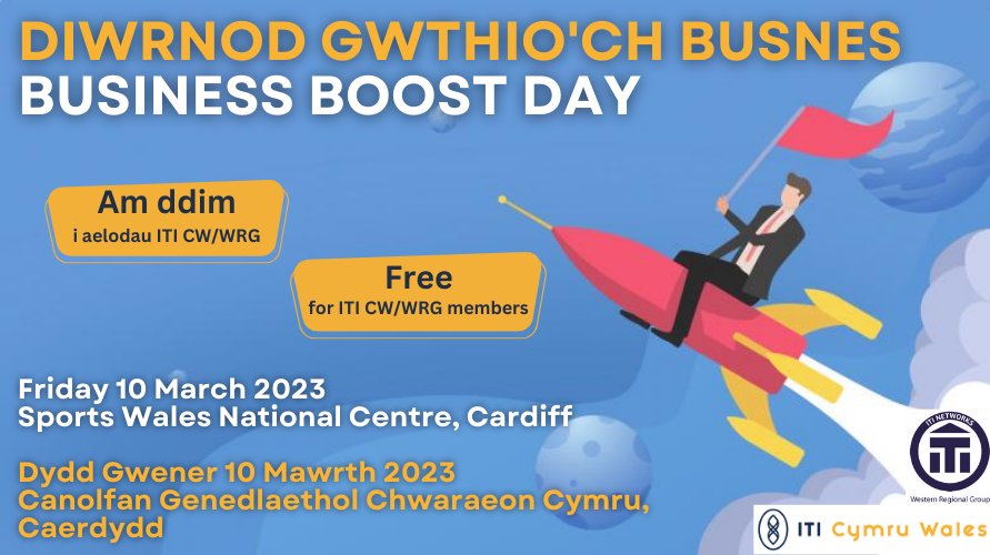 Mae ITI Cymru Wales a @itiwesternregio yn ymuno i gynnal Diwrnod Gwthio'ch Busnes ar 10 Mawrth yng Nghaerdydd!

Am ddim i aelodau.

Mwy o wybodaeth yma: iticymruwales.weebly.com/proffesiynol-p… #xl8