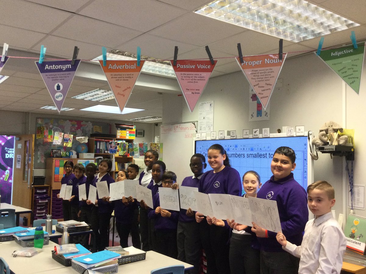 StMaryStBen's tweet image. Miss Draper’s maths group are practicing ordering 6 - digit numbers. #makemathsfun