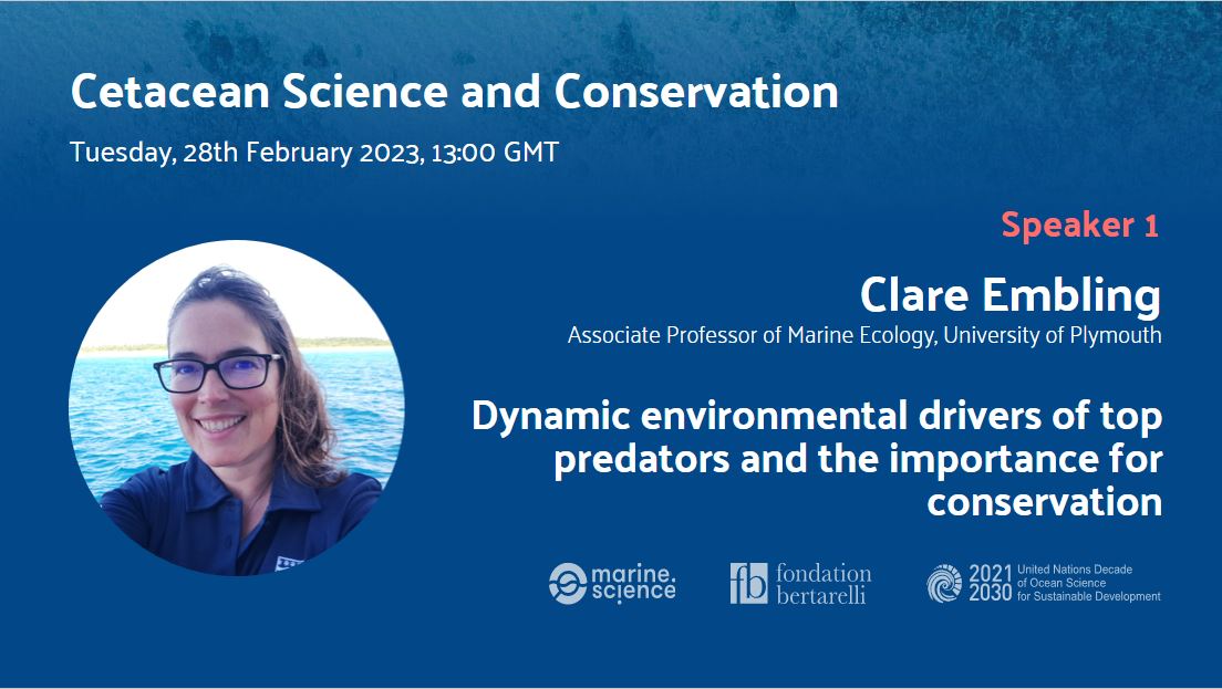 ⛴ 🌏 Marine Science 🐠 🐟 (@marine_science) on Twitter photo Meet our first #cetaceans #webinar speaker <a href="/ClareEmbling/">Clare Embling</a>! Clare is an associate professor of marine ecology <a href="/PlymUni/">University of Plymouth</a> & specialises in biological oceanography and marine vertebrate ecology.
Register now to learn more about her research on cetaceans! zoom.us/webinar/regist… Meet our first #cetaceans #webinar speaker <a href="/ClareEmbling/">Clare Embling</a>! Clare is an associate professor of marine ecology <a href="/PlymUni/">University of Plymouth</a> & specialises in biological oceanography and marine vertebrate ecology.
Register now to learn more about her research on cetaceans! zoom.us/webinar/regist…