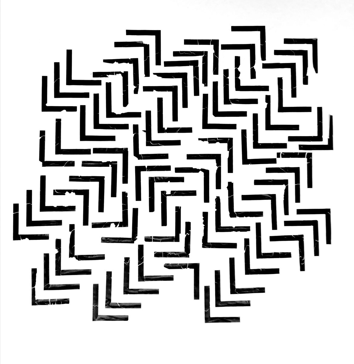 A drawing using the remaining Letraset square corners symbols.