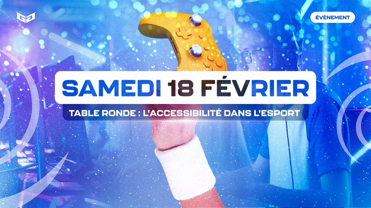 RDV ce samedi à Paris La Villette : eSport : l’accessibilité en question 
avec <a href="/MrGyzmo84/">Jérémy "Gyzmo" Lecerf</a> 
Table ronde diffusée sur YouTube, traduite en LSF et sous-titrée en temps réel
📆 18 02 2023 : 14h30
📍 <a href="/citedessciences/">Cité des sciences et de l'industrie</a>
📄 Progr. bit.ly/40N2S7b
📺 Live: bit.ly/3YLLpKr