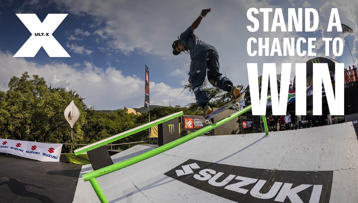 Suzuki_ZA's tweet photo. Yo Suzuki fam, it’s competition time! 🛹🚲🙌
You know we’re about the ‘go BIG or go home’ life, so we’ve partnered with the BIGGEST action sports event in Mzansi, @Ultimate_X_, and want you to be part of the fun. 😎
#SuzukiSA #ULTX https://t.co/H4qRb861i4