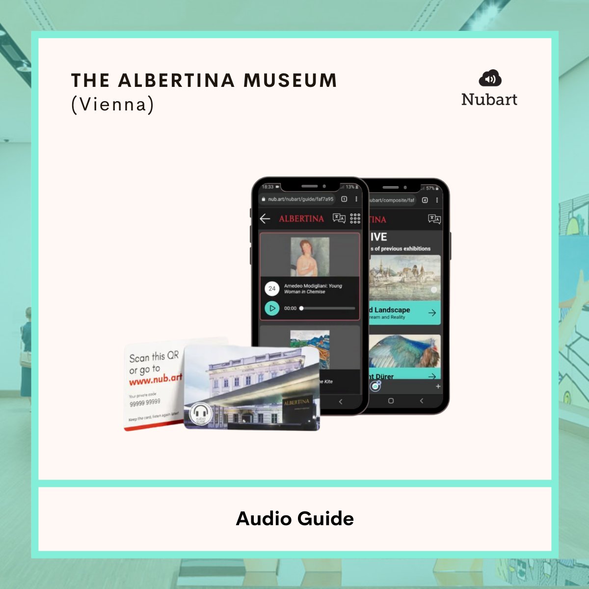 NubartEN's tweet photo. #Audioguide ― We work with the @AlbertinaMuseum since 2019. Temporary and permanent exhibitions can be visited with our audioguide in 9 languages ➡️ https://t.co/MDHHtXaBlT https://t.co/kAwA1Wfmbr