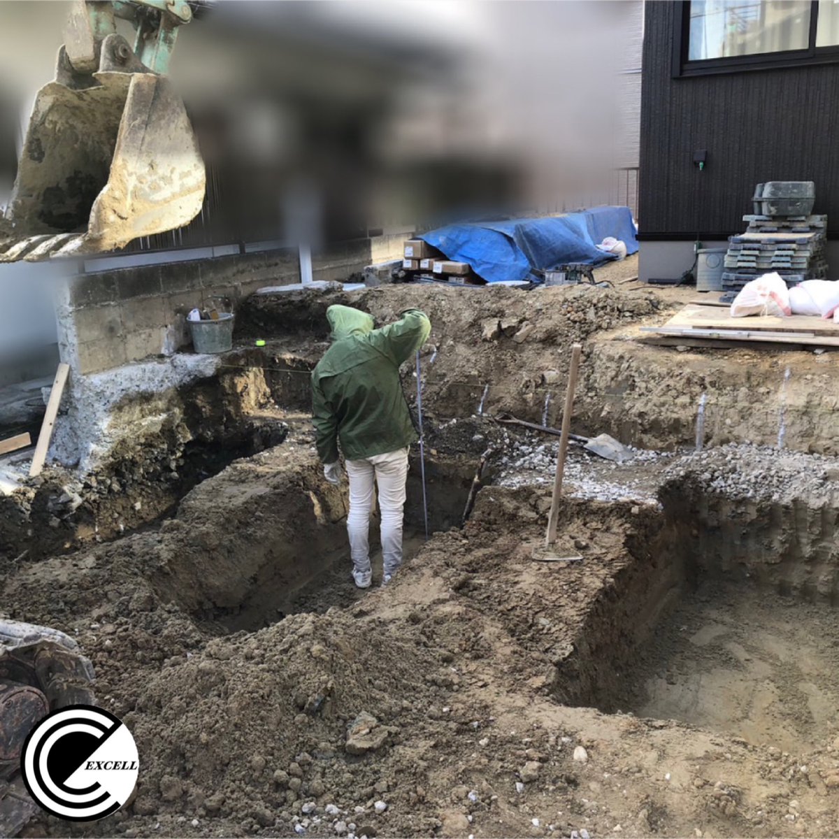 excell_garden's tweet photo. こんばんは🌝

①カーポート基礎工事
②伐採
③物置設置
工事中のお写真です🎞🌿

今日もお疲れ様でした🍵😌 https://t.co/GdgTWhuT0b