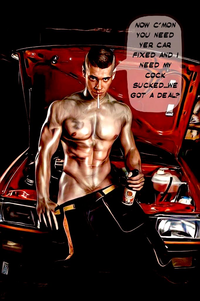 PlayDad3435's tweet photo. When I broke down in the middle of nowhere I told the mechanic that I didn’t have cash for the repairs he said 

“Don’t worry we can work out a payment plan! You take a load down yer throat now and one in yer tailpipe after I fix it! Half now, half later? Whaddya say?”

#GayCest https://t.co/Ul9qLS1NVj