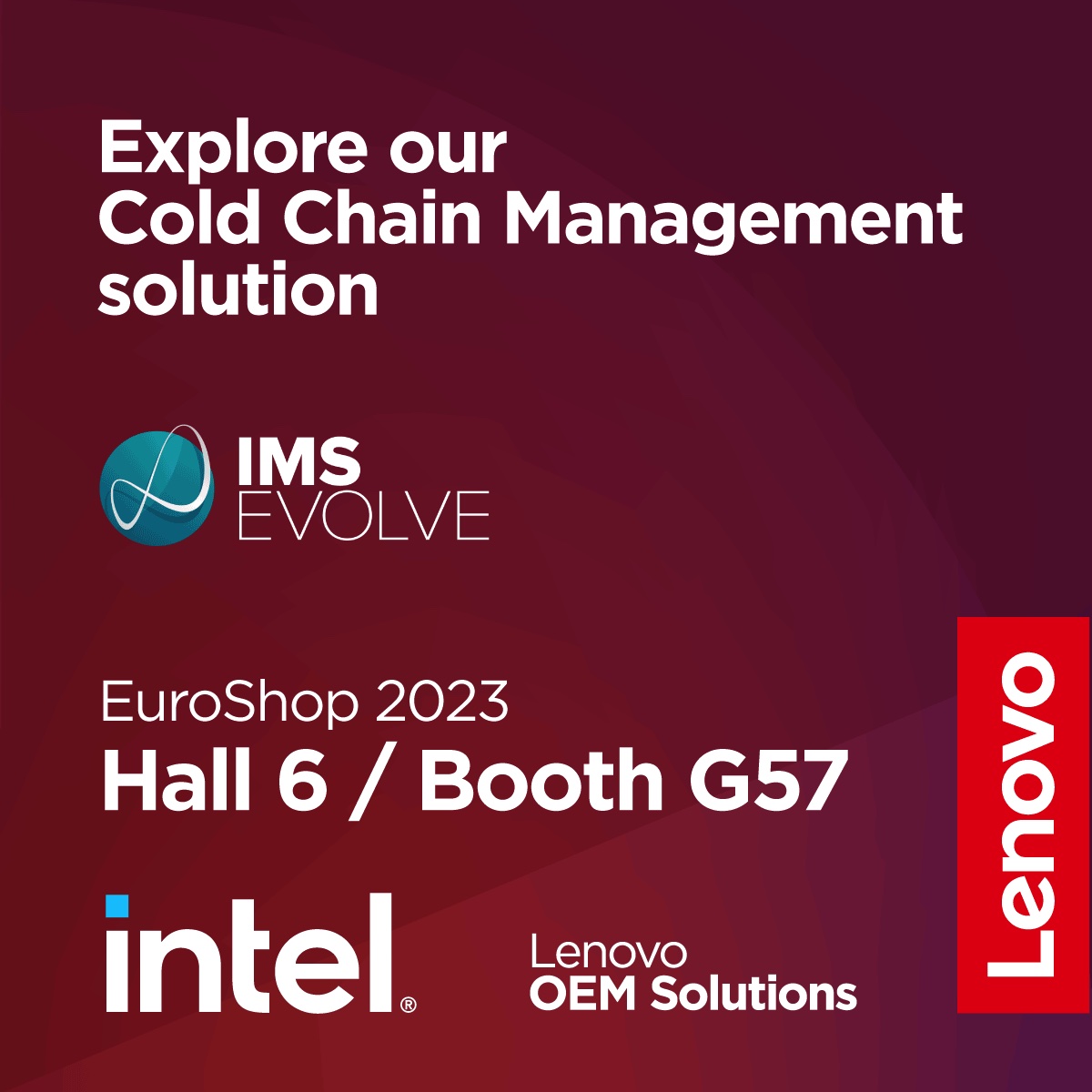 📢  We are very excited to announce that IMS Evolve will be at <a href="/EuroShop/">EuroShop</a> in just over a week's time with our partner <a href="/Lenovo/">Lenovo</a>! 
Head over to Hall 6, booth G57 where we'll be showcasing some exciting real-life applications of our cutting-edge solutions for the retail industry!
