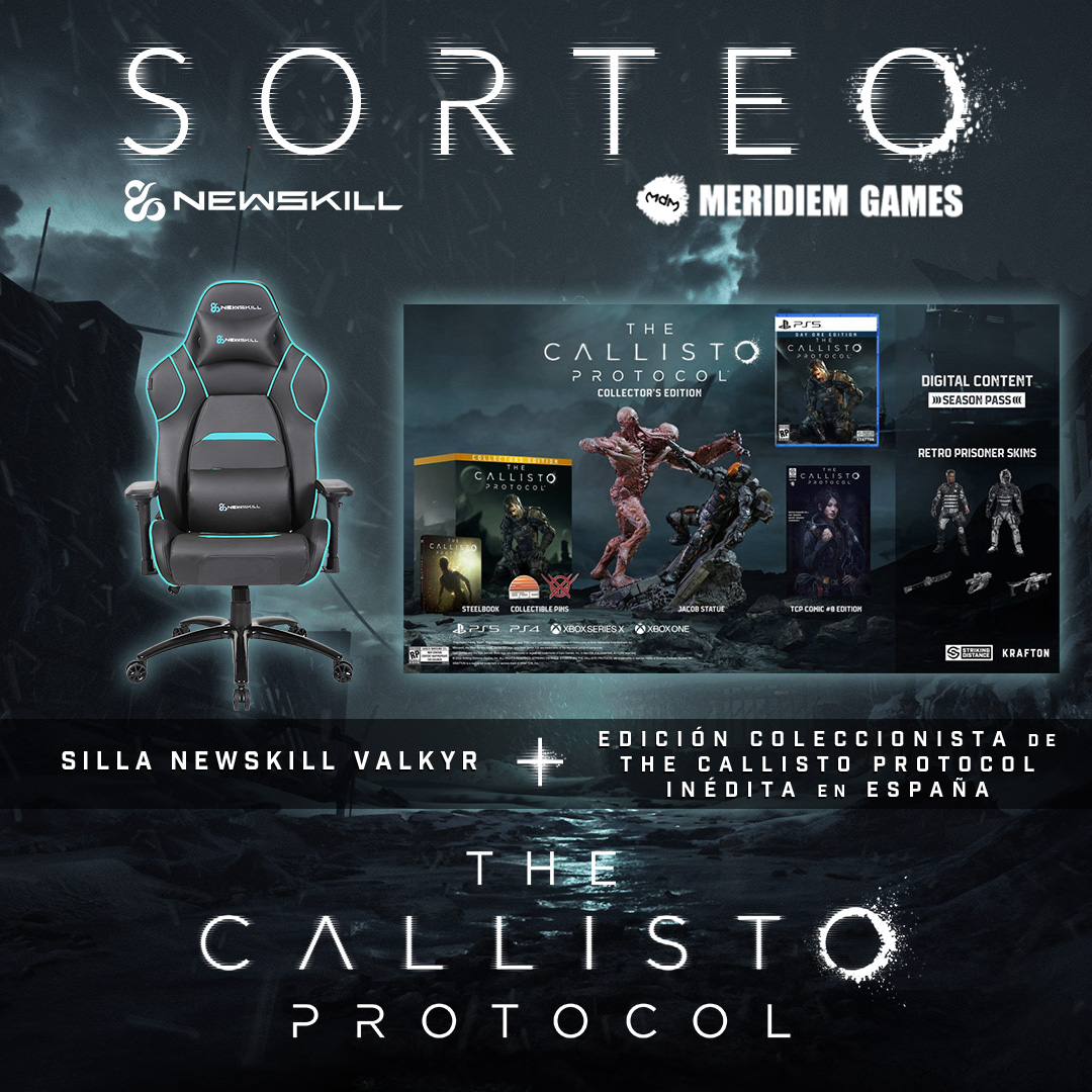 newskill_ES's tweet photo. 🪐 #SORTEO 🪐
Gana la edición coleccionista de #TheCallistoProtocol inédita en España y una silla gaming  Newskill Valkyr 😱

Requisitos:
🔁 RT
👉 Sigue a @newskill_ES y @MeridiemGames 
👉 Menciona a un amigo con el HT #TheCallistoNewskill https://t.co/quiAO9iwNc