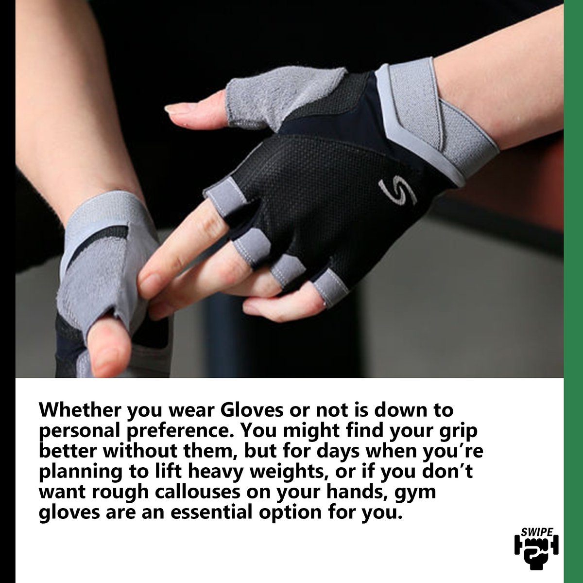 Should you Wear Gloves while Working Out?

#dietnfit #physicalexercise #fitness #gym #gymtips #workouttips #workout #facts #funfacts #workoutmotivation #fitnessmotivation #exercise #fitwithdnf #eathealthy #regularexercise #facts #gloves  #virtualreality #fitnessstudio