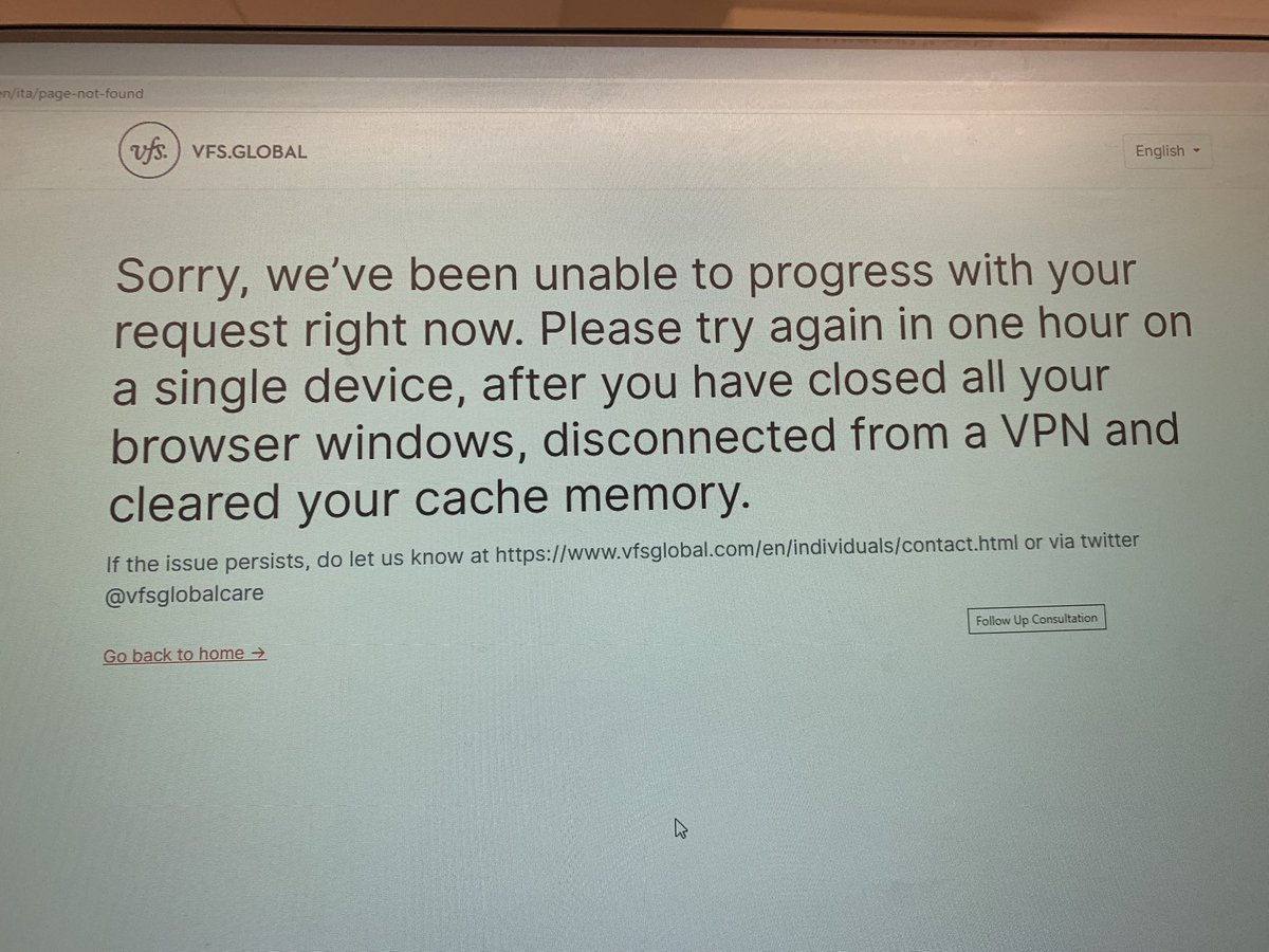 Escanv0316's tweet photo. @vfsglobalcare hi! I can't proceed my application as I always prompted the attached image. So the website is telling me to contact you if this problem persists. Would you mind sorting this out for me please? https://t.co/jEIYpRX0Cl