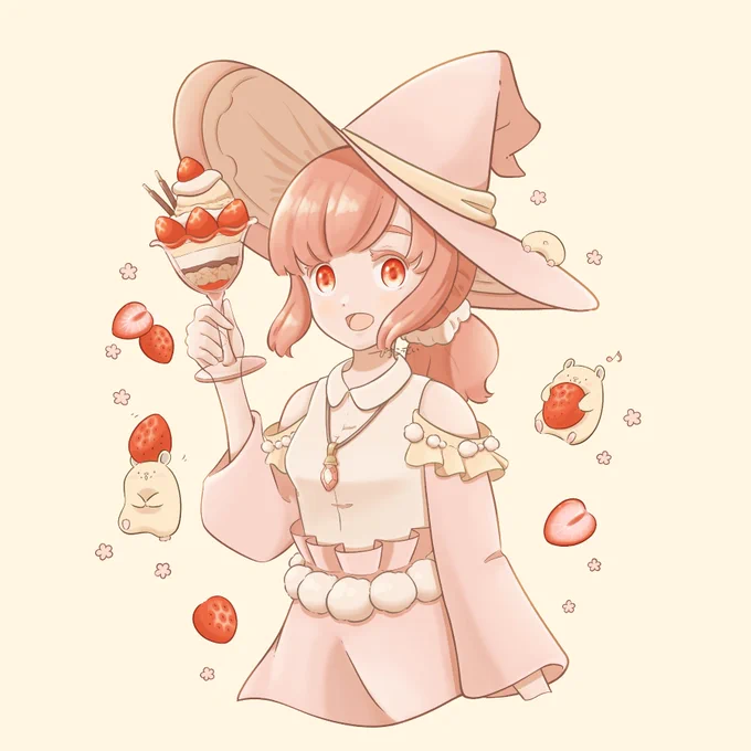 いちごパフェが食べたい魔法使いちゃん 