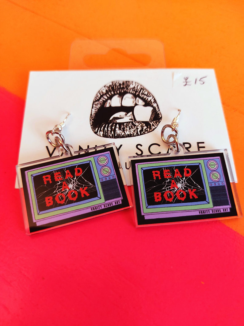 Vanityscareart's tweet photo. Read A Book Earrings made with double sided recycled acrylic charms!

Link to shop below 👇 https://t.co/tVi3RYNIzQ