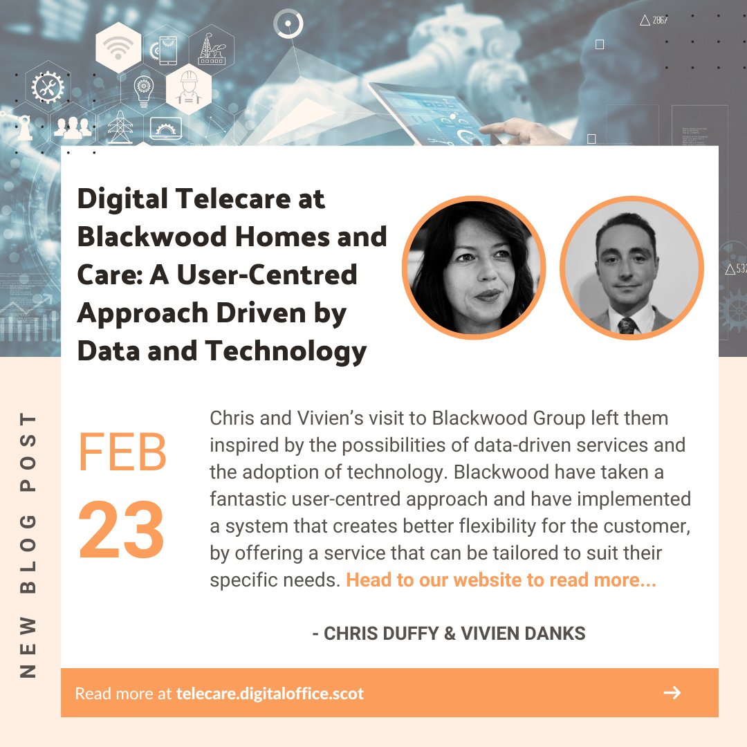 DigTelecareScot's tweet photo. This month we're reflecting on our recent visit to @Blackwood_HC where their user-centred approach to Digital Telecare and implementation of the Cleverclogs Digital System inspired us with the possibilities of data-driven services. Read more here ▶️ https://t.co/saNCFBWG2t https://t.co/cus9MzaEwR