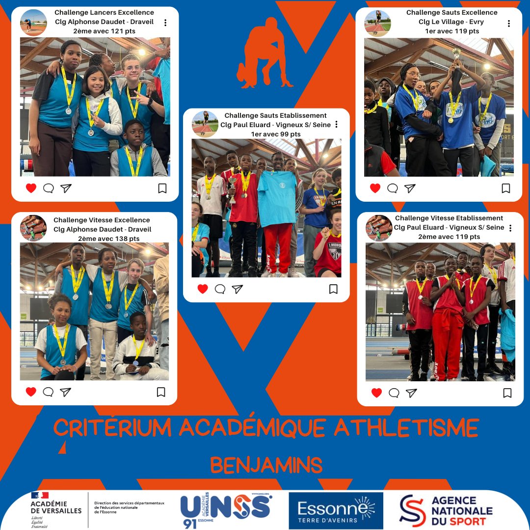unss91's tweet photo. ❗❗💥 C’était le dernier mercredi avant les vacances d’Hiver, mais le rythme des compétitions n’a pas diminué 💥❗❗
➡ Voici quelques résultats de nos associations sportives essonniennes sur les rencontres UNSS de l’Essonne et de l’Académie de Versailles lors de cette journée https://t.co/MdjixLGq8g