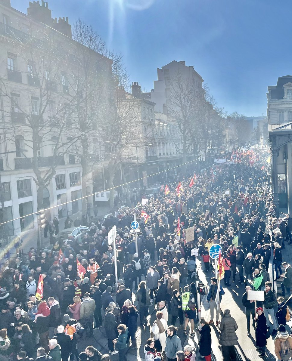 Manifestation contre la réforme des retraites à Saint-Étienne.
#16février