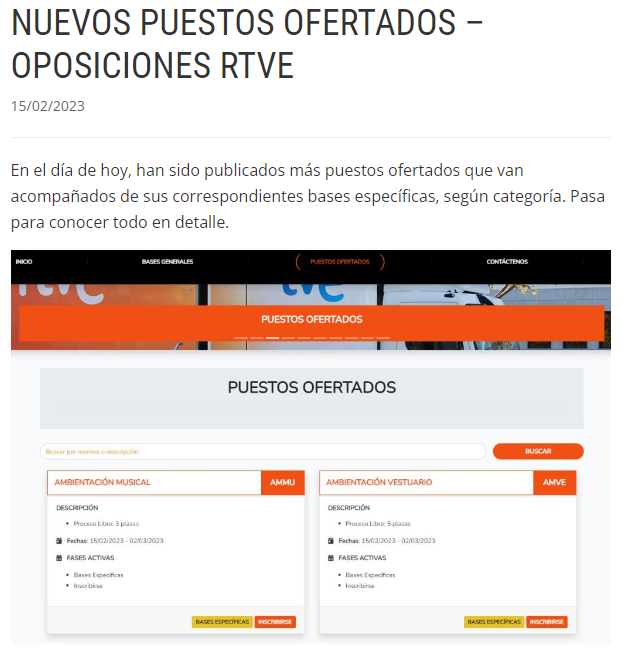 ⚠️✅ NUEVOS PUESTOS EN LA WEB DE RTVE ⚠️✅

Se han publicado en la web nuevas categorías para poder inscribirse en el proceso de oposiciones rtve, en este caso ya algunas para turno libre.

Repasamos todo y comentamos noticias #OposicionesRTVE

🔴oposicionesaudiovisual.es
