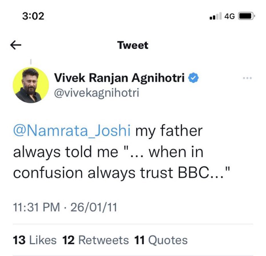 AdnanAliKhan555's tweet photo. We are following @vivekagnihotri fathers advise … #TrustBBC https://t.co/LTNHIKPLqL