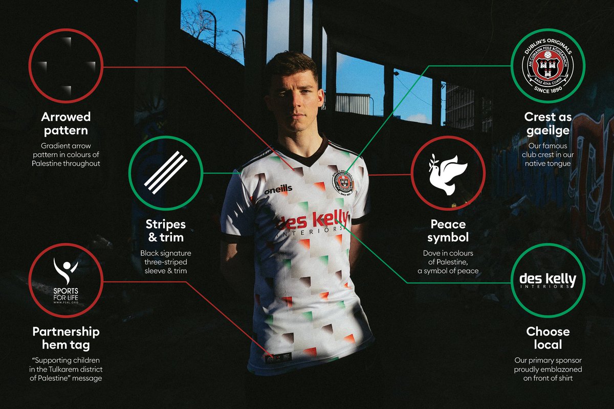 Our 2023 away shirt to support children in Palestine 🇵🇸⚽️🇮🇪

More info here: bohemianfc.com/?page_id=18898