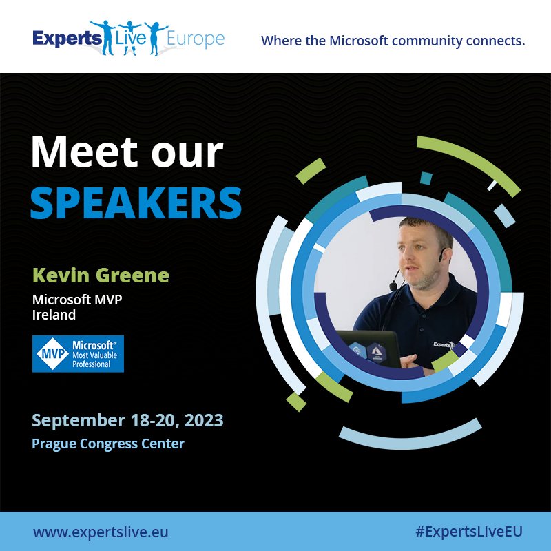 ExpertsLiveEU's tweet photo. Hey mate, welcome back to the speakers club of #ExpertsLiveEU! We are thrilled to announce that Microsoft #Azure MVP @kgreeneit is coming to Prague on Sep 18-20, 2023. Kevin co-delivers a full pre-con track on #AzureMigrations and shares his expertise with the #community 🥳🥳🥳 https://t.co/Uz33INtkkU