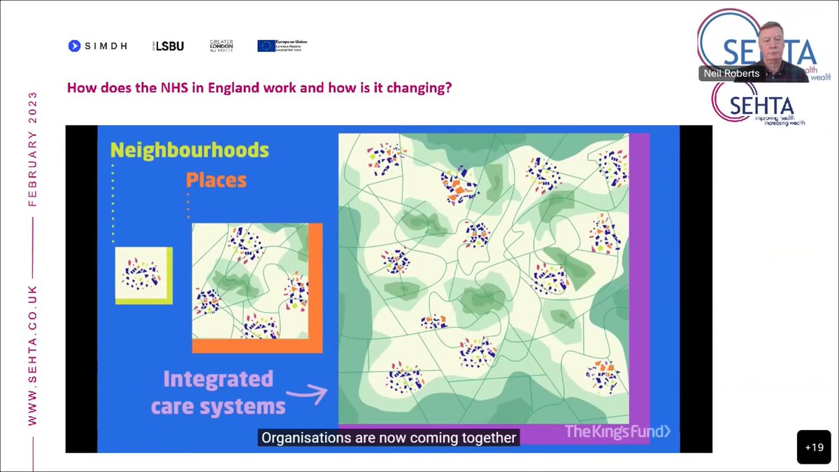SEHTA_UK's tweet photo. @SEHTA_UK ran the 2nd webinar session to Cohort 5 of @LSBU @SBILondon #SimDH #mentoring prog this week with @sehtaceo Neil Roberts explaining how the NHS works &amp; how to access it. We were delighted once again to have Des Holden, Chief Executive of @KSSAHSN join us for Q&amp;A. #SMEs https://t.co/aicZ4vVzpU