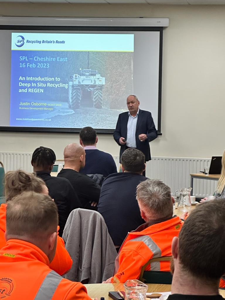 Today we are holding a Technical Training Day in Cheshire, to help educate people in what In Situ Recycling and Regen really is. It’s an interactive workshop with lots of questions asked. We’ve had a really good turn out today. #training #education #spl #recycling #insitu
