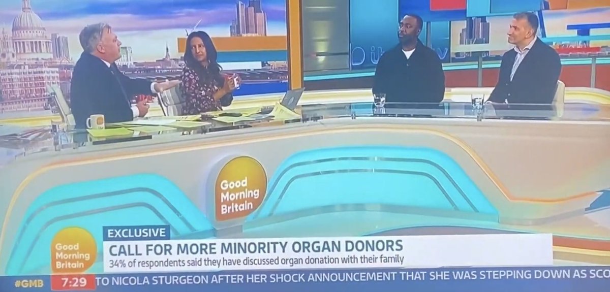 Our <a href="/uob_ihr/">UoB_IHR</a> Director Prof <a href="/gurchrandhawa/">Gurch Randhawa</a> discussed importance of building trust &amp; increasing visibility of #living #donors &amp; #donor #families as #heroes <a href="/DonorFamilyNetw/">DonorFamilyNetwork</a> to increase #minority #ethnic #organdonation with <a href="/ranvir01/">ranvir singh</a> <a href="/edballs/">Ed Balls</a> &amp; <a href="/vancole9_/">Andy Cole</a> on <a href="/GMB/">Good Morning Britain</a> <a href="/uniofbedsnews/">University of Bedfordshire News</a>