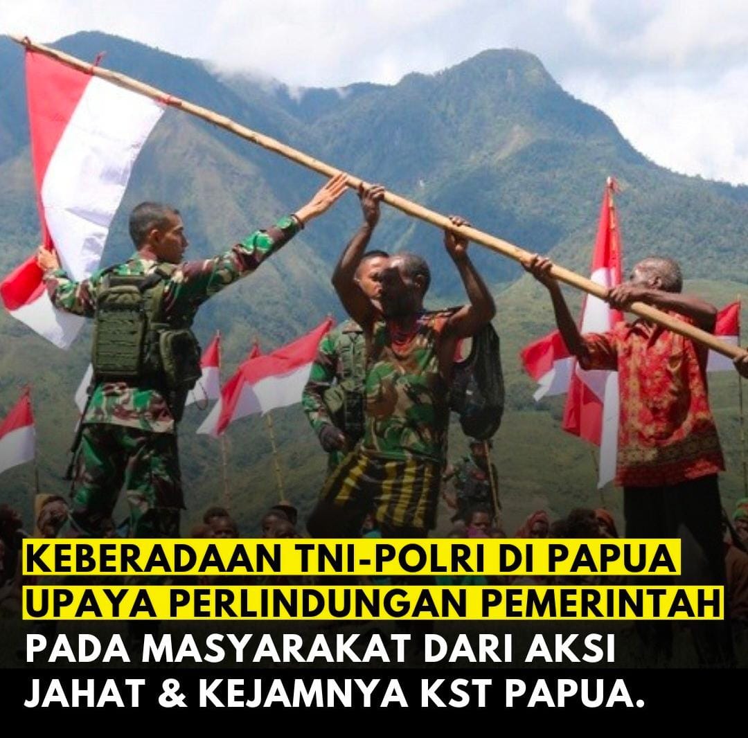 DittoNizer's tweet photo. Keberadaan TNI-POLRI di Papua Upaya Perlindungan Pemerintah Pada Masyarakat Dari Aksi Jahat &amp; Kejamnya KST Papua
#NKRIHargaMati
#KKBPapua https://t.co/OLjh8YudnJ