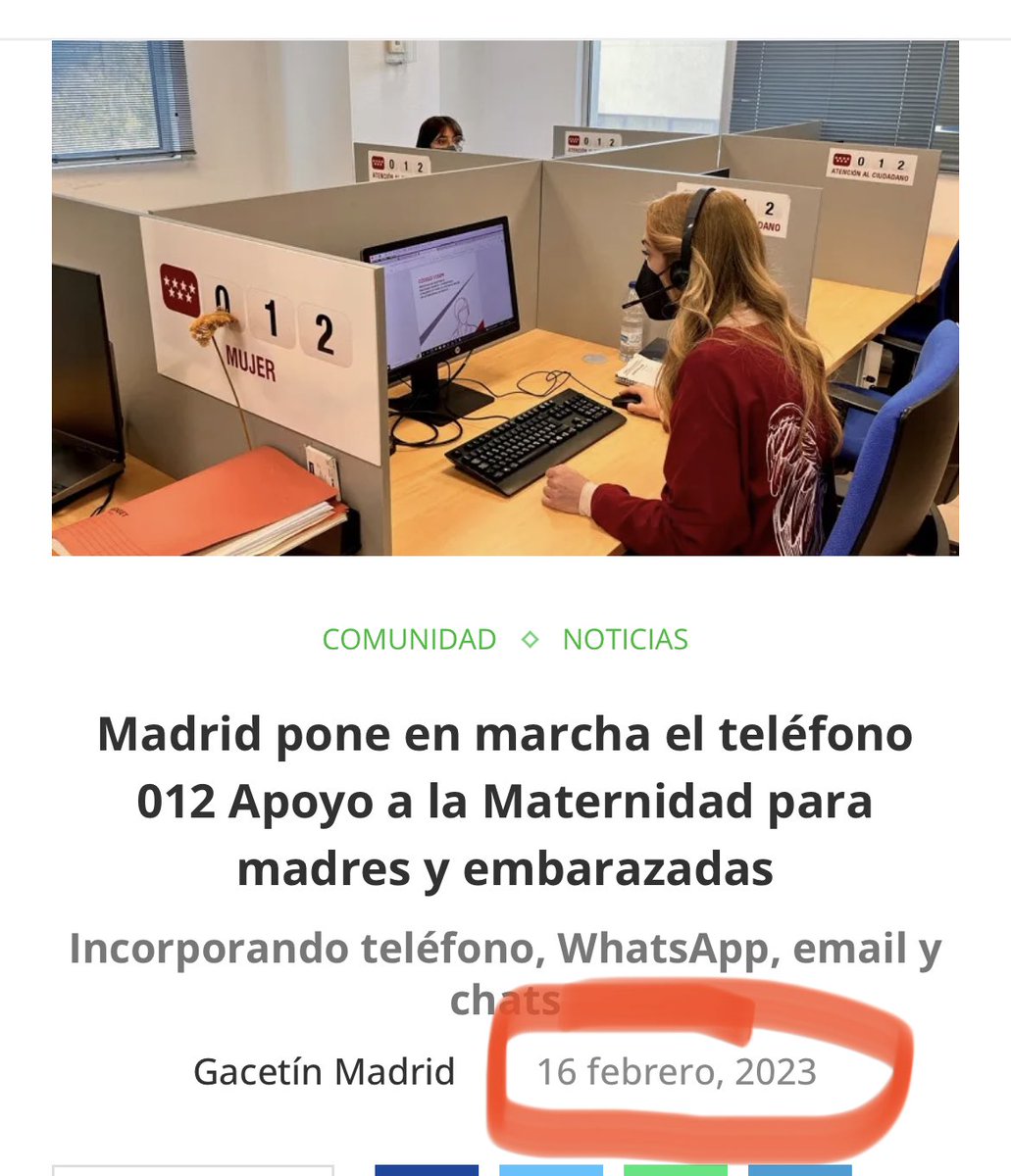 Loretoarego's tweet photo. Hoy la CM anuncia un teléfono... que lleva funcionando desde ¡2019! antes de que Ayuso fuera presidenta. 
Humo y refritos, ninguna idea nueva para conseguir la igualdad y garantizar los derechos de las mujeres. https://t.co/CEIQ5l4fcI