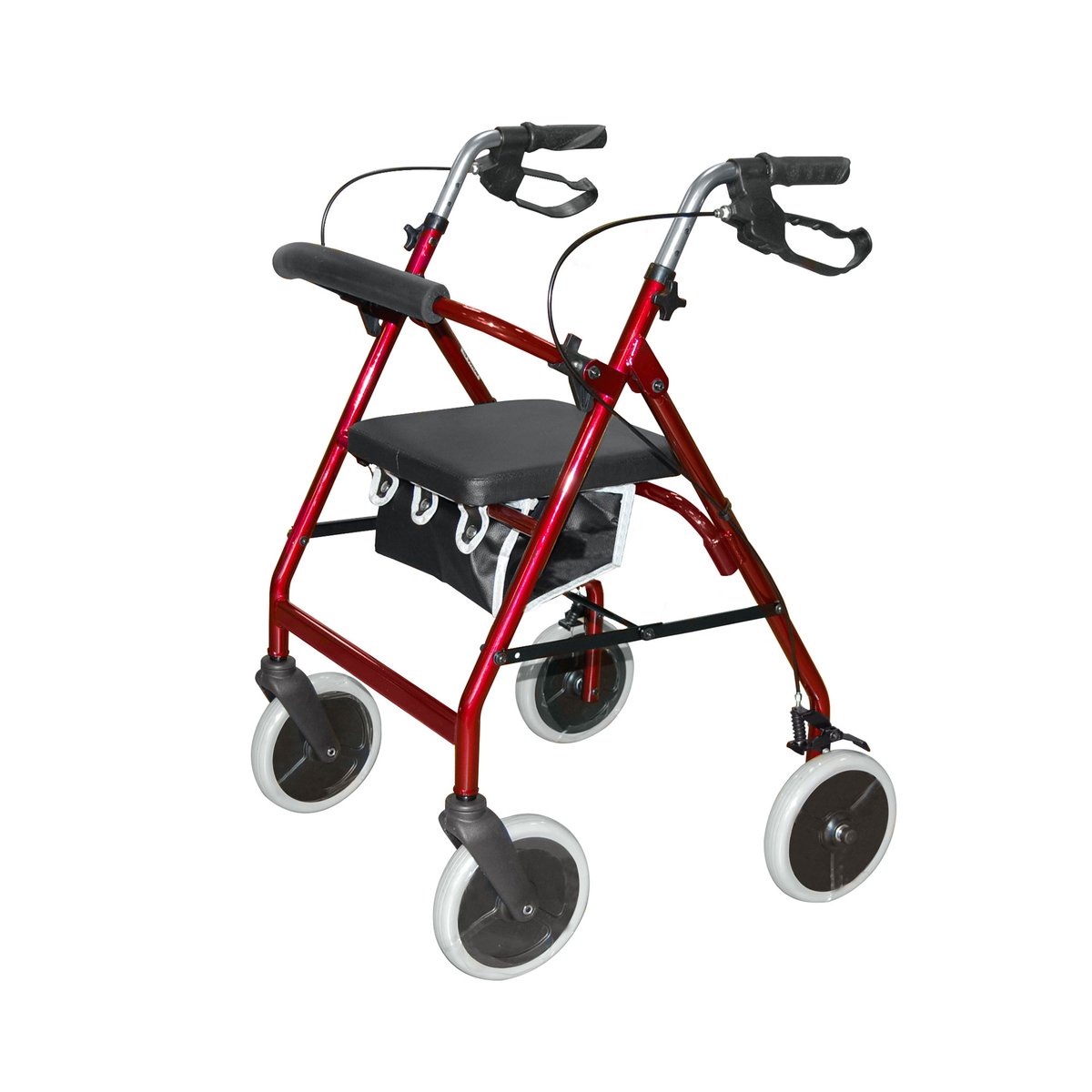 Upgrade your mobility with our lightweight 4 Wheel Rollator! With easy-to-use brakes, height-adjustable handles, and a comfy padded seat &amp; backrest, you'll love how easy it is to move around with the 8" swivel wheels. Plus, a handy bag comes as standard.  Call us!