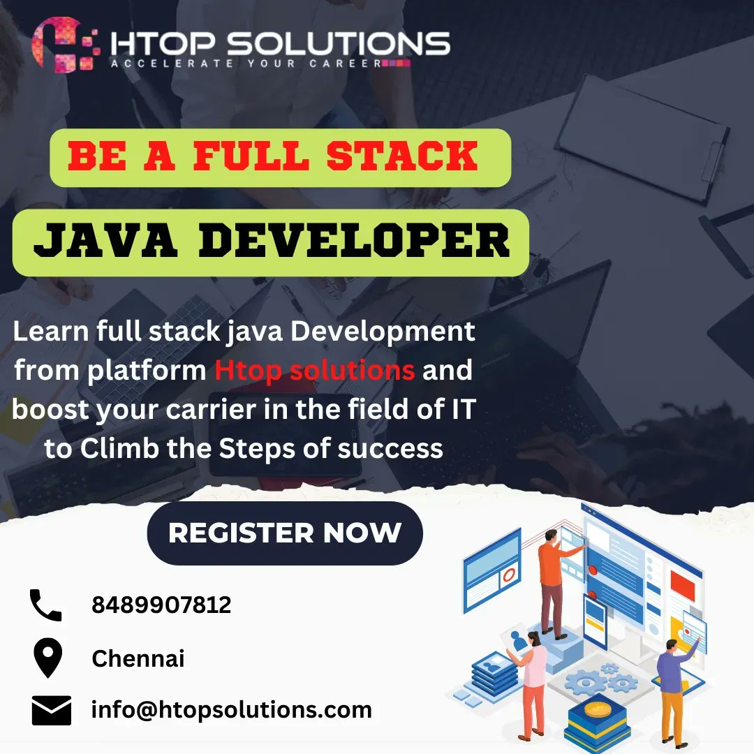 htop_online's tweet image. A full-stack Java developer is a professional who is skilled in end-to-end. 

Contact us at  8489907812

#javatraininginChennai #Javafullstacktraininginchennai #javacertificationinchennai #FullStackDeveloperTraininginchennai #webdesigntraininginChennai