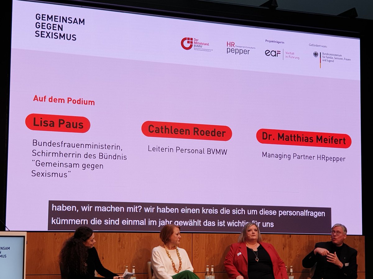 Sexismus ist in der Wirtschaft immer noch weit verbreitet. Das Bündnis will vor allem Mittelstand unterstützen. So wichtig, sagen <a href="/CathleenRoeder/">Cathleen Roeder</a> und <a href="/_Meifert/">Matthias Meifert</a>
Es wird kein #equalpay geben, wenn sich in Firmen nichts ändert, so <a href="/lisapaus/">Lisa Paus, MdB</a>
#gemeinsamgegensexismus