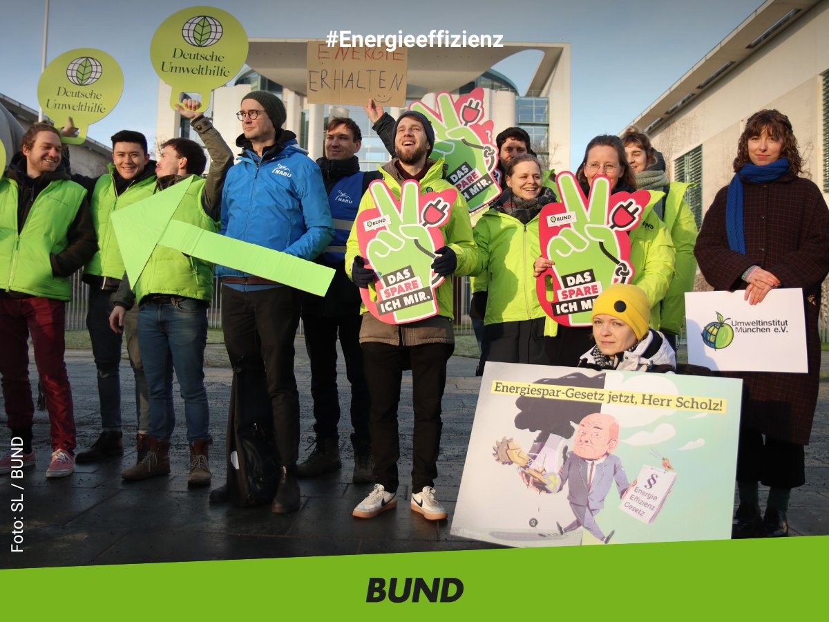 bund_net's tweet photo. In einem breiten Bündnis fordern wir von der Bundesregierung unter @OlafScholz  endlich ein ambitioniertes Gesetz zur #Energieeffizienz. #DasSparenWirUns #ZusammenVerändern https://t.co/fFoCVL0Bzc