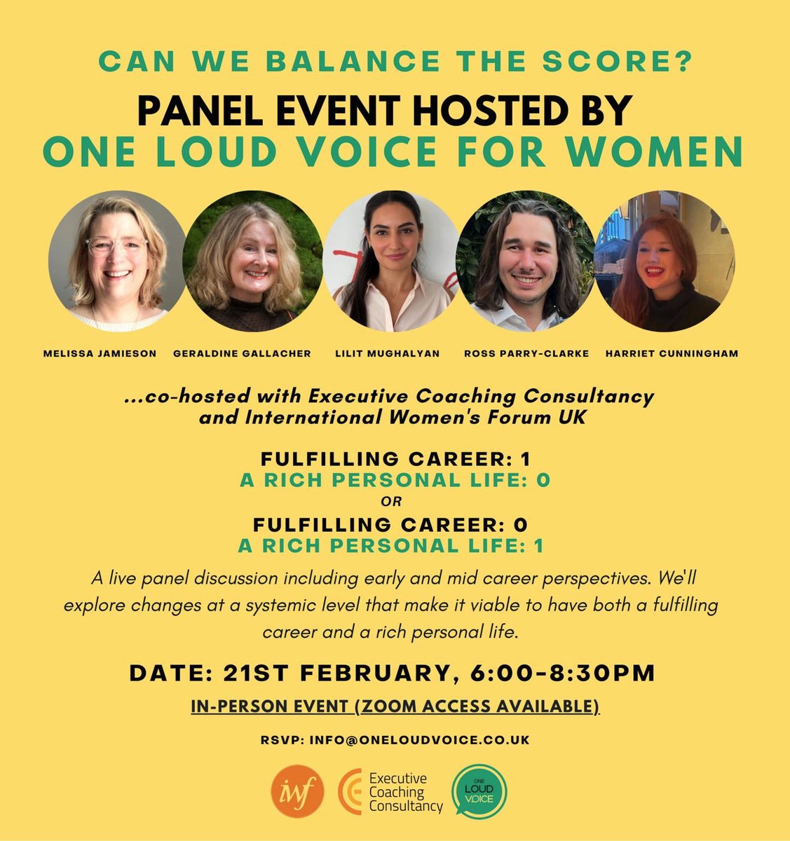 Join  <a href="/IWFUKwomen/">IWF UK</a>   <a href="/OneLoudVoice/">OneLoudVoice</a>   and  <a href="/ECC_Team/">The Executive Coaching Consultancy</a>!    #balancethescore   #WomenWhoLead