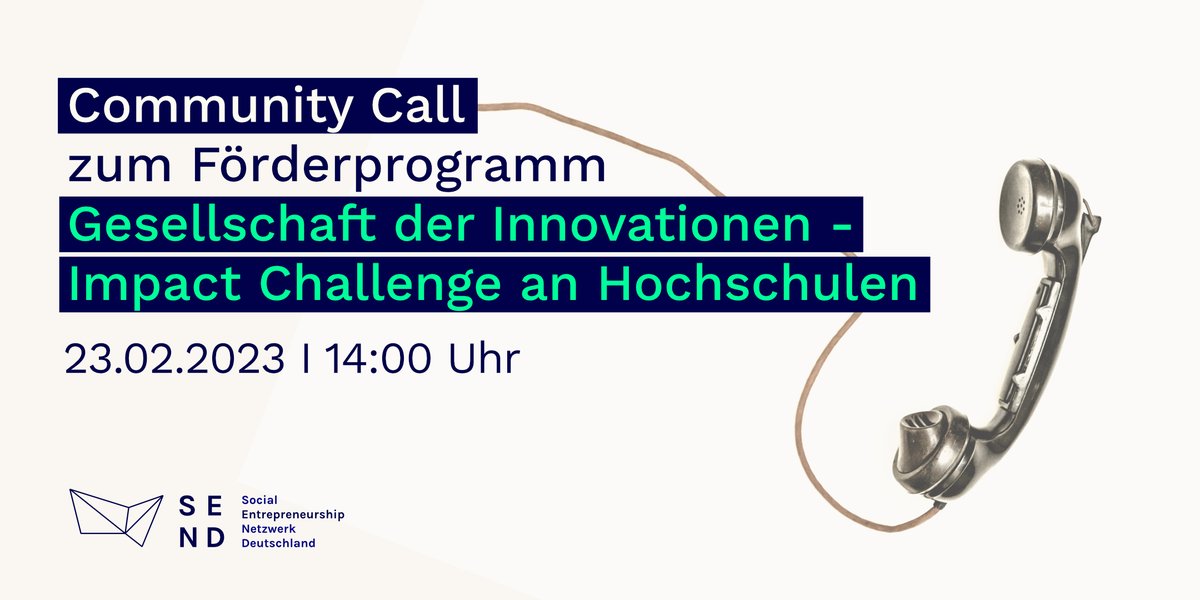 SEND_ev's tweet image. 📣 Eine neue @BMBF_Bund Richtlinie soll einen besseren Überblick und Wissen über Fort- und Weiterbildungsinstrumente für #SocInn &amp;amp; #SocEnt an Hochschulen schaffen und diese fördern.

☎️ In unserem Community Call erfahrt Ihr, wie Ihr Euch bewerben könnt → eventbrite.de/e/community-ca…