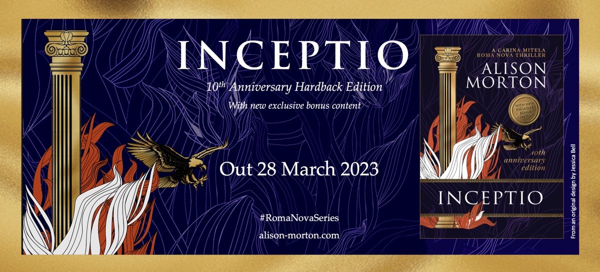alison_morton's tweet photo. The #secretproject revealed! To celebrate 10 years of INCEPTIO, a hardback (with dustjacket!) will be out on 28 March with new, exclusive content including 2 short stories and 3 conversations from other characters.
Very excited!
#10yearsINCEPTIO #books #ThursThruTime https://t.co/wrnLRAXmEm
