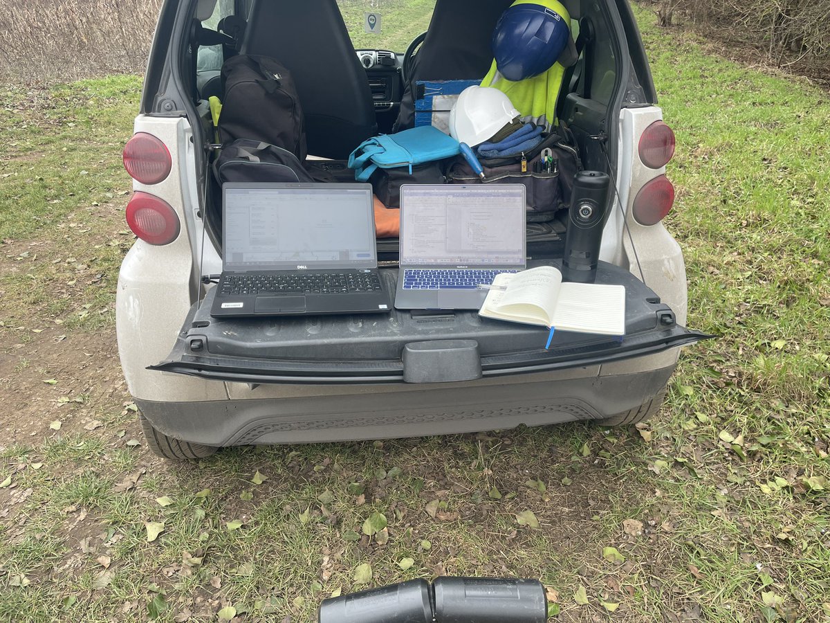 <a href="/hertscc/">Hertfordshire County Council</a> onsite for the #LEADS team employing our “ways of working” as an archaeology advisor …who needs four walls to have an office! Two screens, internet and fresh espresso! <a href="/LynneCeeney/">Lynne Ceeney</a> <a href="/ALGAO_UK/">ALGAO:UK</a>