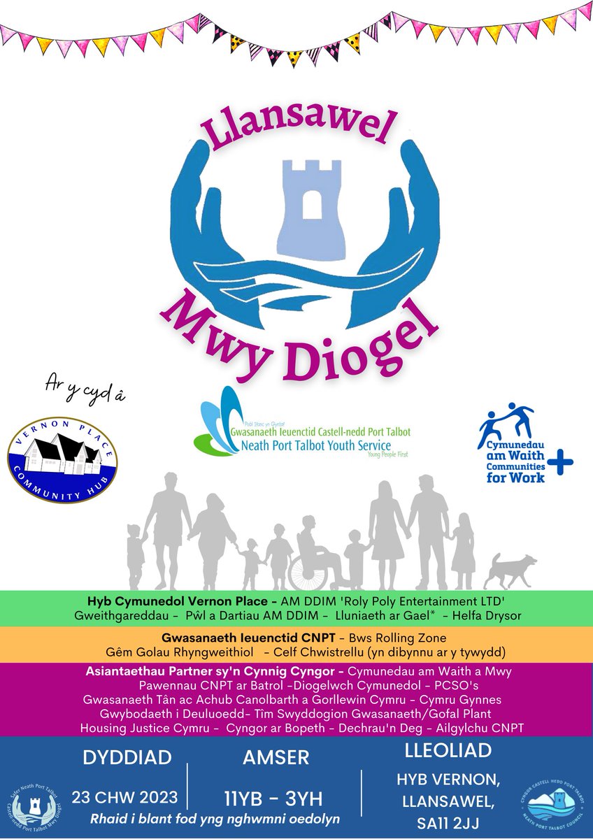 📣 UN WYTHNOS I FYND

 📍  Hyb Cymunedol Vernon Place, SA11 2JJ
📆 Dydd Iau 23 Chwefror 2023
⏰ 11am – 3pm.
