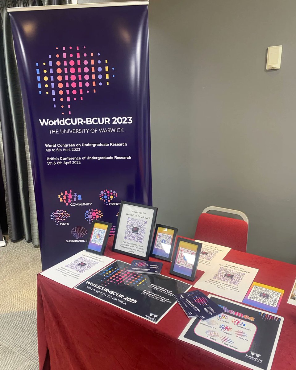 WorldCUR_BCUR's tweet photo. Yesterday WorldCUR-BCUR 2023 was represented at the Warwick Awards Fair! 

We're always so excited to talk to students about the conference. We can't wait for it to start! ✨

#WorldCURBCUR2023 #WorldCUR2023 #BCUR2023 #WorldCUR #BCUR #UndergraduateResearch #UGResearch #research https://t.co/b5hV4ty3PS