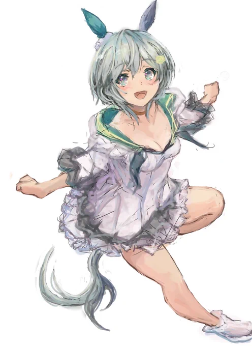 セイウンスカイ59枚目と1枚目#見た絵師さん強制初投稿の絵と今の絵を比べる 