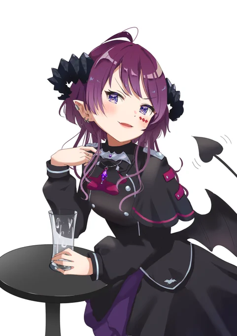 飲み比べで勝利し、ドヤ顔の濡羽さん #しゅあとりえ 