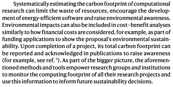 Loic_Lnlg's tweet photo. 🎉 New paper! 🎉
How to estimate the carbon footprint of computations, in practice? With @minouye271, we discuss the different options in this Comment just out in @MethodsPrimers  

Full text: https://t.co/SzEfsT6z6O
And a lot of resources on https://t.co/HObEYM4fmi 🌱 https://t.co/u3taqEOjy9