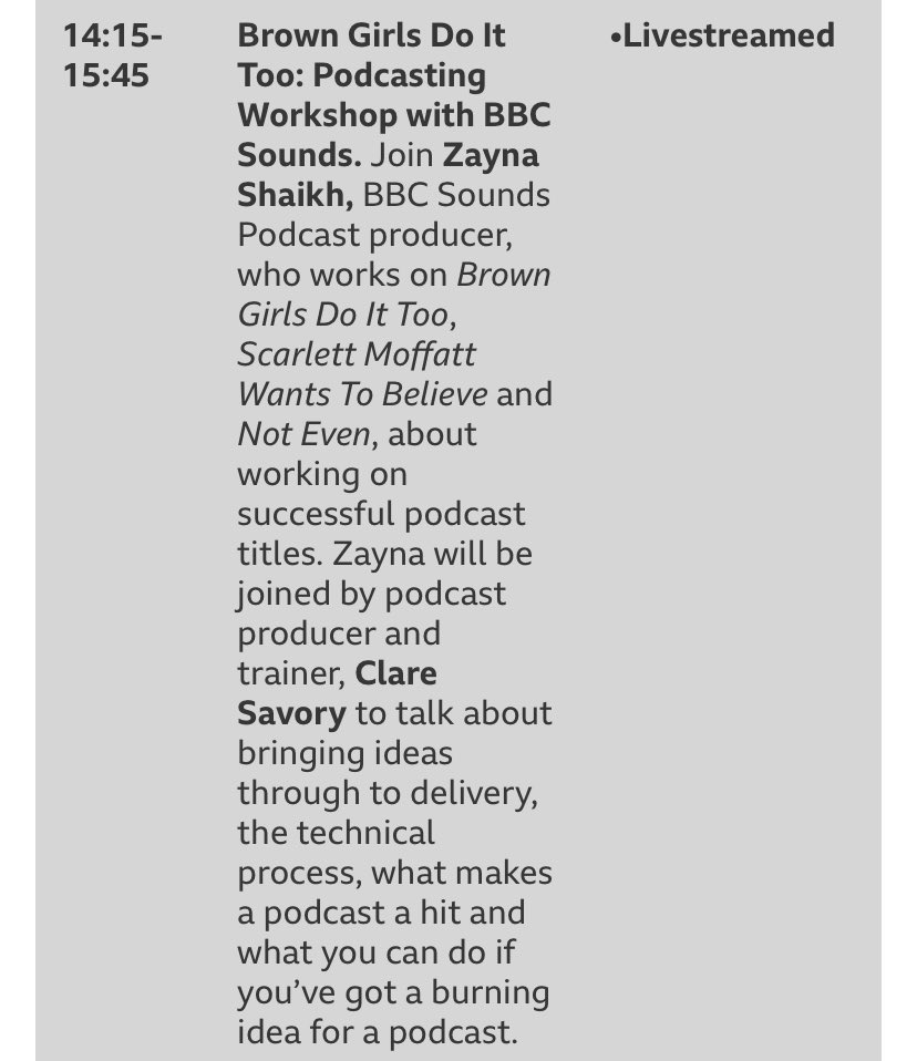 Today 2.15 - I’m offering a reminder of the podcasting basics, as part of #ProductionUnlocked series with @BBCAcademy!

Whether new to podcasting or a seasoned pro - there’s something for everyone as we celebrate this exciting growing medium!

Livestream: bbc.co.uk/academy/events…