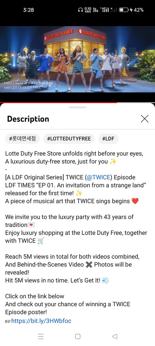 ONCEs go watch TWICE add for Lotte duty Free on YouTube 

1. youtu.be/wsdhFHS4fdo (ENG ver.)
2. youtu.be/xBf_U3Okdgo (KOR ver.) 

#lottedutyfree #LDF_OriginalSeries_TWICE
@JYPETWICE