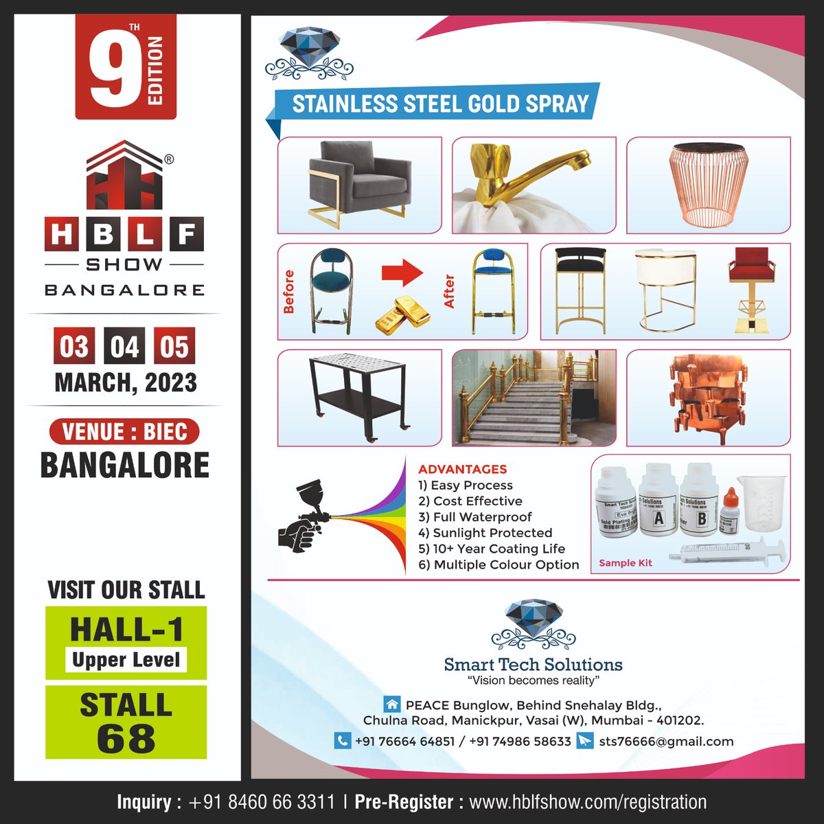 HBLFShow's tweet image. The future of electroplating is here! Smart Tech Solutions –Master of Electro Plating, leading the way at the #HBLFShow2023! 
#SmartTechSolutions #Mumbai #Manufacturer #PlatingSolutions #ElectroPlatingMaster #PlatingMachinesManufacturer #PolishingMachineManufacturer #HardwareShow