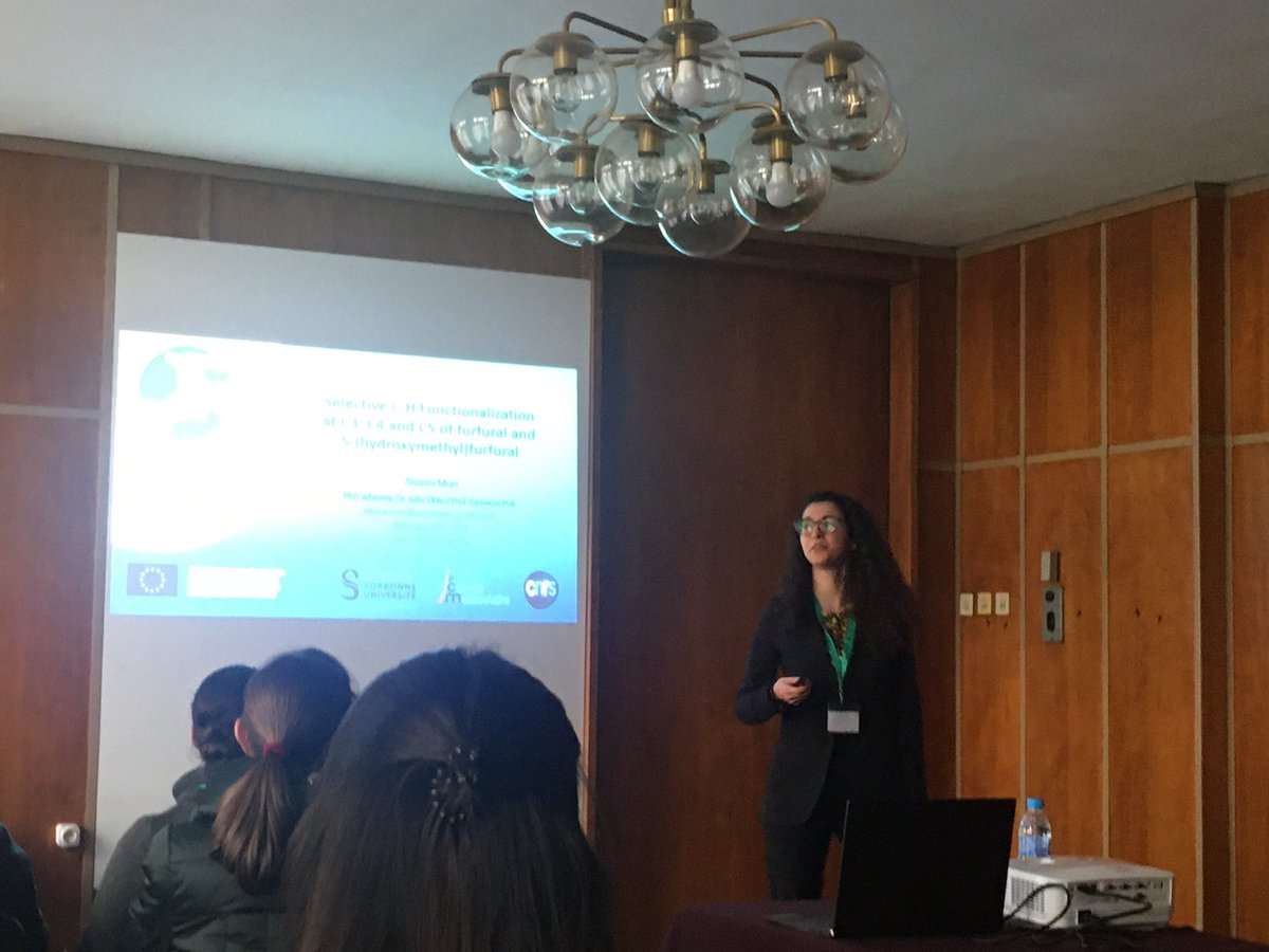 ROCS IPCM Sorbonne (@rocs_ipcm) on Twitter photo Right now PhD student @alemori95 from our group is talking about new C-H activation reactions of furfural and HMF at the Bulgarian Academy of Sciences for the <a href="/Biomass4Synthon/">Biomass4Synthons</a> workshop in Sofia. #CHactivation #biomass #biomassvalorization #furfural @ObleJulie <a href="/IPCM_Sorbonne/">Institut parisien de chimie moléculaire / IPCM</a> Right now PhD student @alemori95 from our group is talking about new C-H activation reactions of furfural and HMF at the Bulgarian Academy of Sciences for the <a href="/Biomass4Synthon/">Biomass4Synthons</a> workshop in Sofia. #CHactivation #biomass #biomassvalorization #furfural @ObleJulie <a href="/IPCM_Sorbonne/">Institut parisien de chimie moléculaire / IPCM</a>