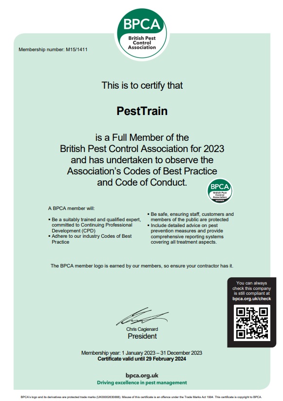 pesttrain's tweet photo. Pesttrain's 2023 British Pest Control Association Membership Certificate is available for download here
https://t.co/ogQOnqRjV7 https://t.co/MjqM4kzaZi