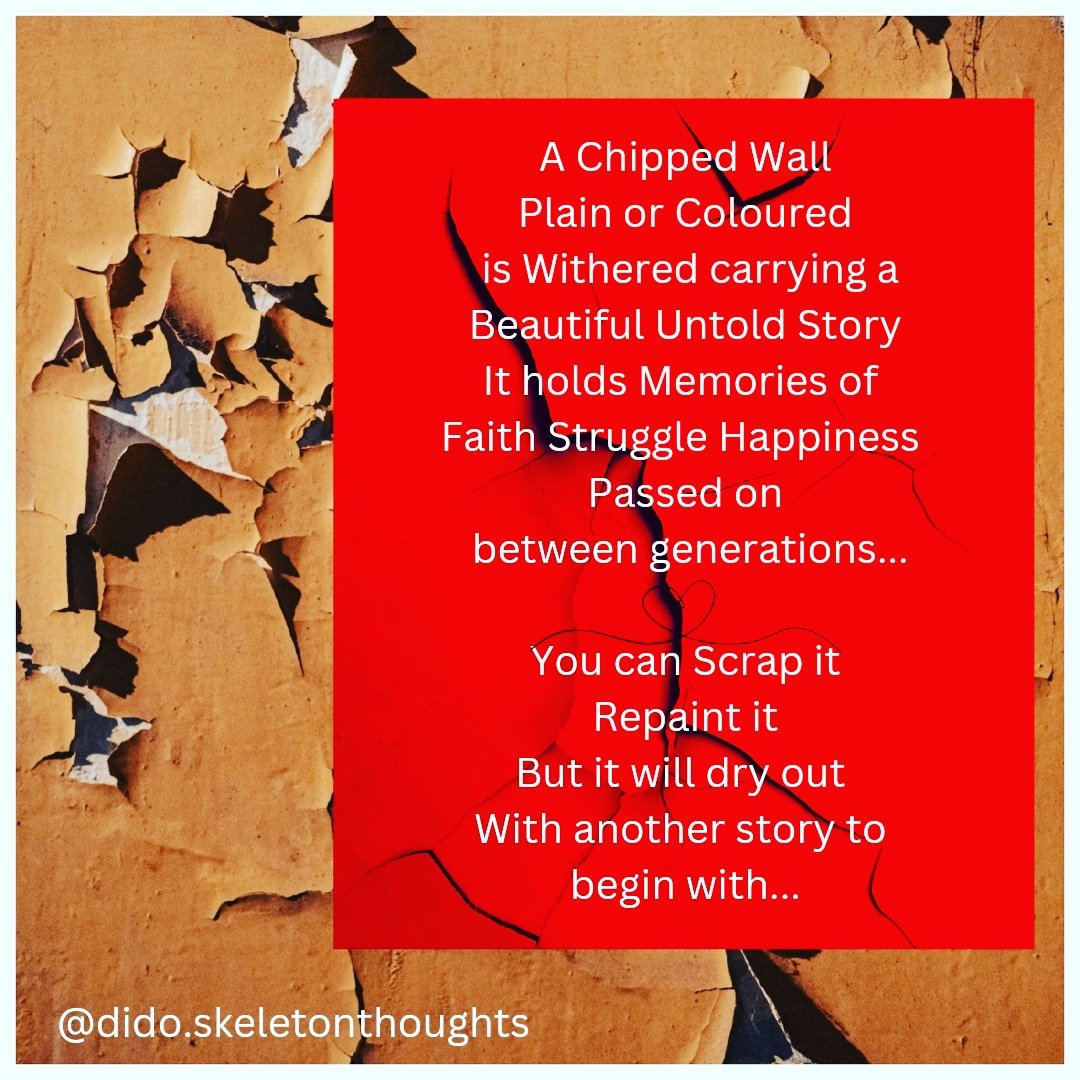 didoskeletons's tweet photo. Chipped Wall Coloured Memories
#memories #withered #faith #struggle #Happiness #scrap #repaint #dryout
Follow @didoskeletons https://t.co/yjrAzOCEML