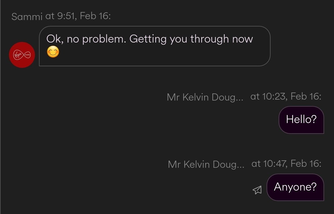 Wishing <a href="/virginmedia/">Virgin Media ❤️</a> support wasn't such a joke :(