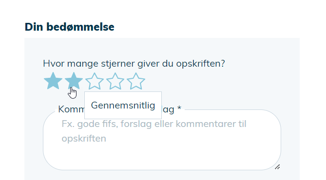 Pro-tip: Hvis man gerne vil have gode karakterer i en evaluering, kan man jo arbejde lidt med skalaen. Fx synes <a href="/skagenfood/">Skagenfood</a>, at 2 stjerner (ud af 5)  svarer til "Gennemsnitlig". 3 svarer til "God".