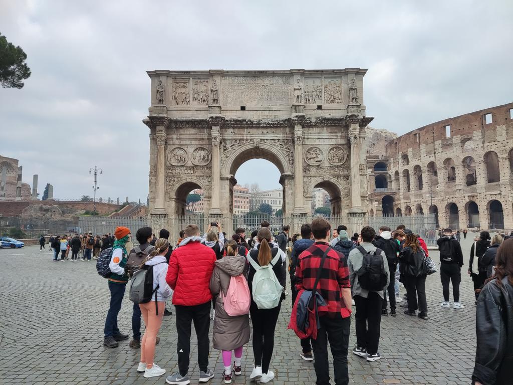 ratoathcollege's tweet photo. On to the Forum now after experiencing the incredible Colosseum. https://t.co/otYZzpbfmQ