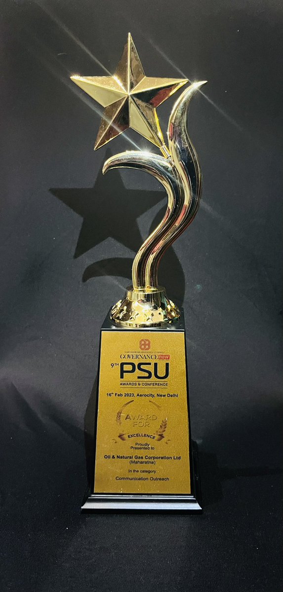 ONGC_'s tweet photo. In recognition of its versatile Communication Outreach, #ONGC Corporate Communications Team has been conferred with the Governance Now 9th PSU Award on 16 February 2023. 

#ONGCJeetegaTohJeetegaIndia 
#YouAreEnergy 

@g20org https://t.co/n8k77B3Svx